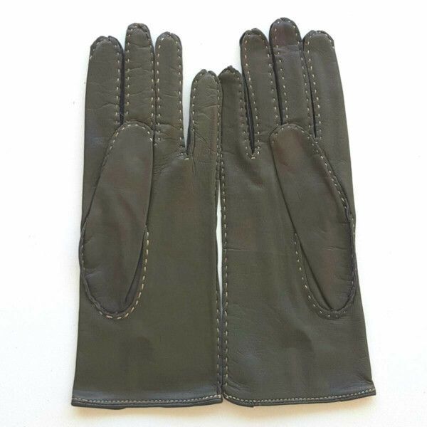 Paire de gants gris anthracite chinés à poignets en maille côtelée