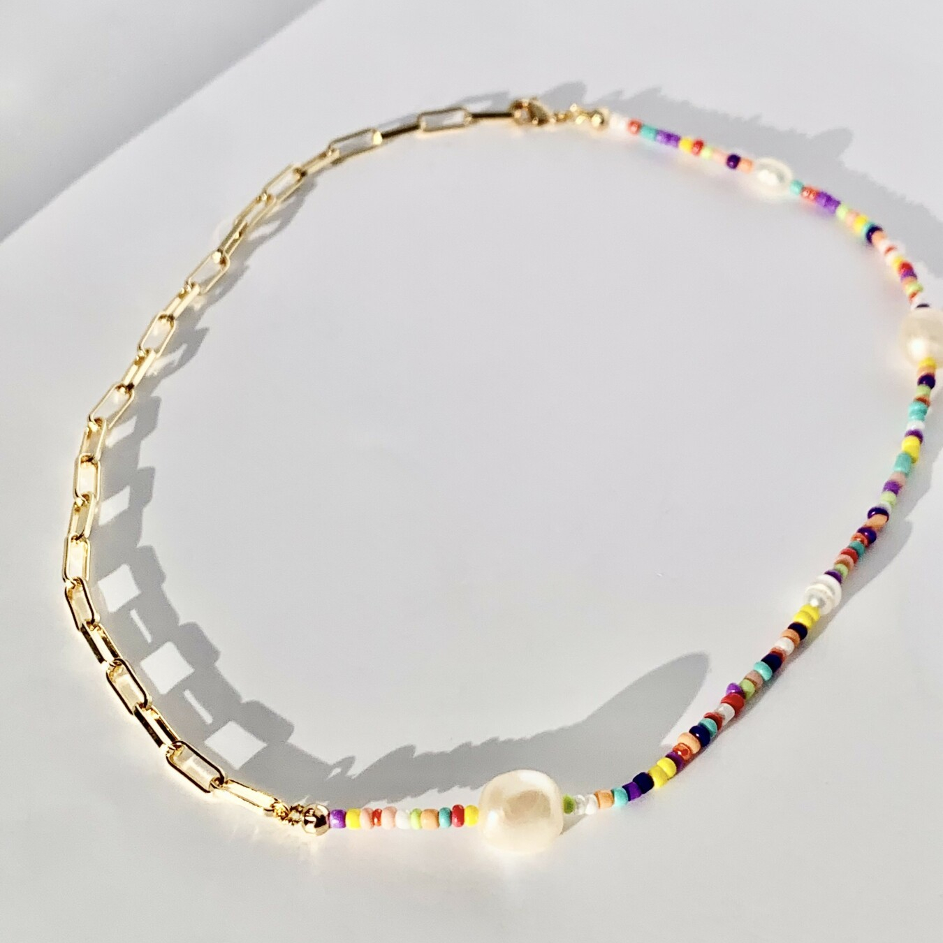 collier bracelet double choker perles eau douce May Bohème