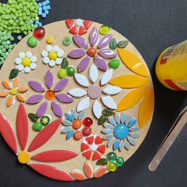 Kit de mosaïque de verre pour adultes, kit de montagnes russes en mosaïque,  carreaux de mosaïque en verre de couleurs mélangées bricolage pour adultes  débutants