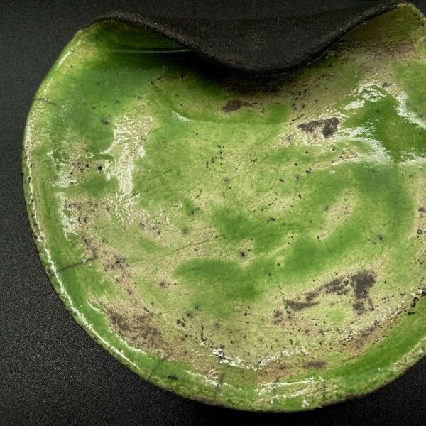 Repose cuillère ou vide poche en céramique raku, émail vert - L'Atelier des  Créateurs