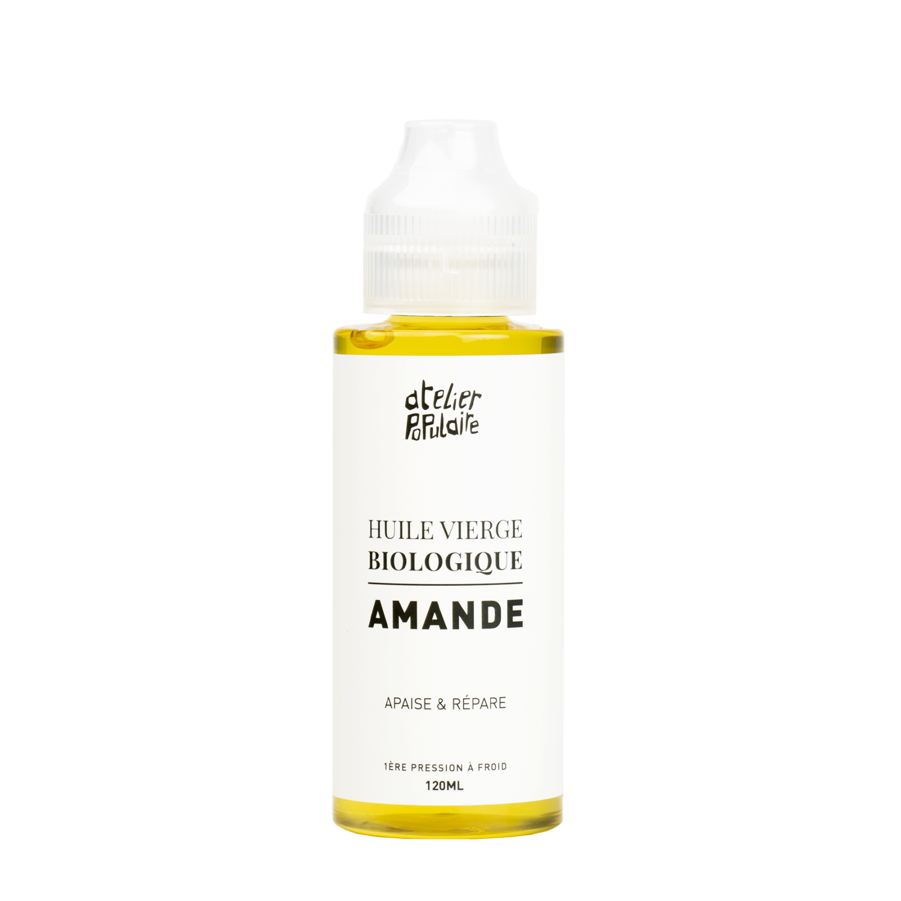 Huile vierge d'Amande Douce certifiée bio - Atelier Populaire - 120ml