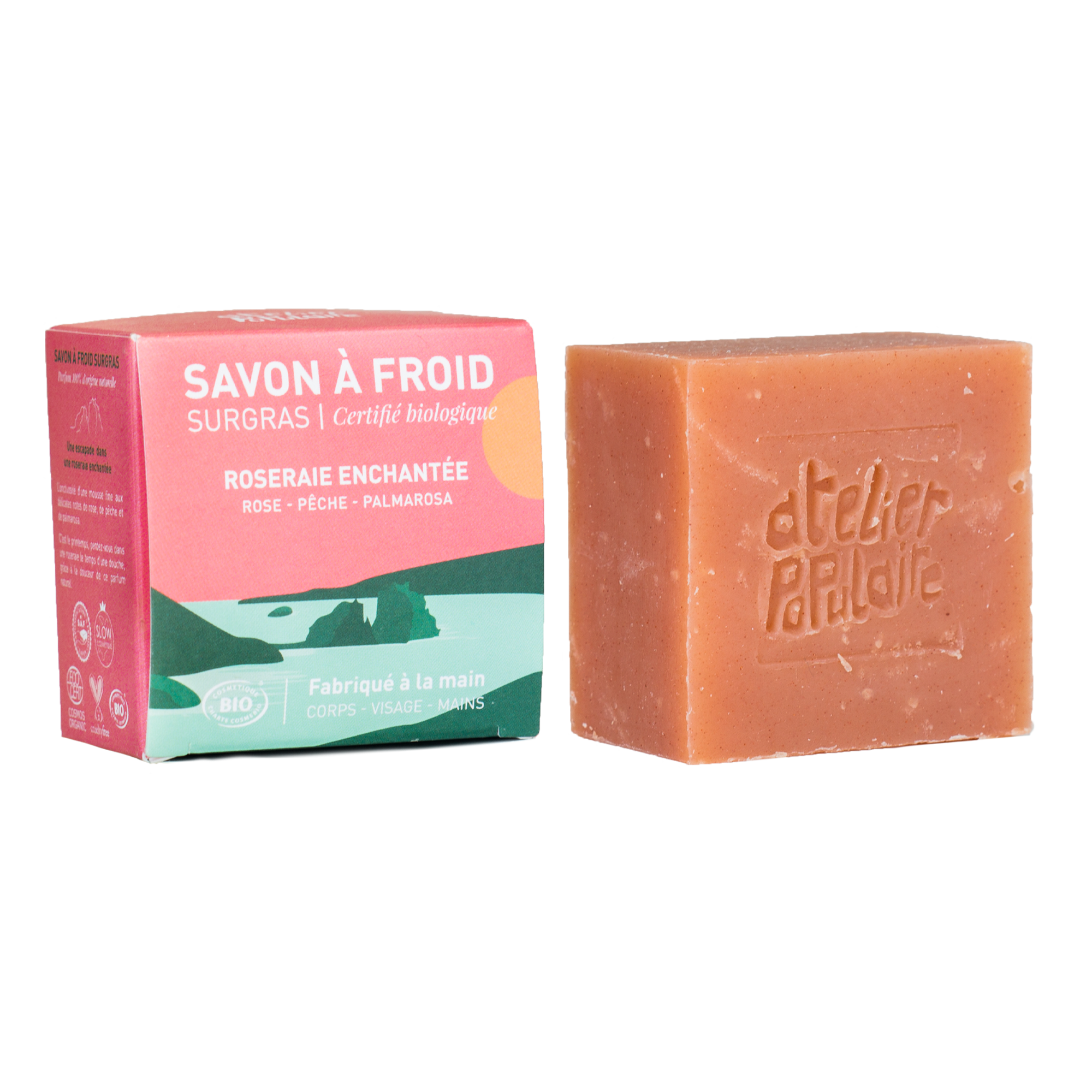 Savon à froid biologique - Roseraie Enchantée 90g