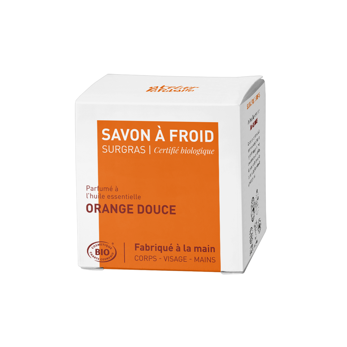 Savon saponifié à froid certifié bio artisanal - Orange douce par Atelier Populaire - 90g