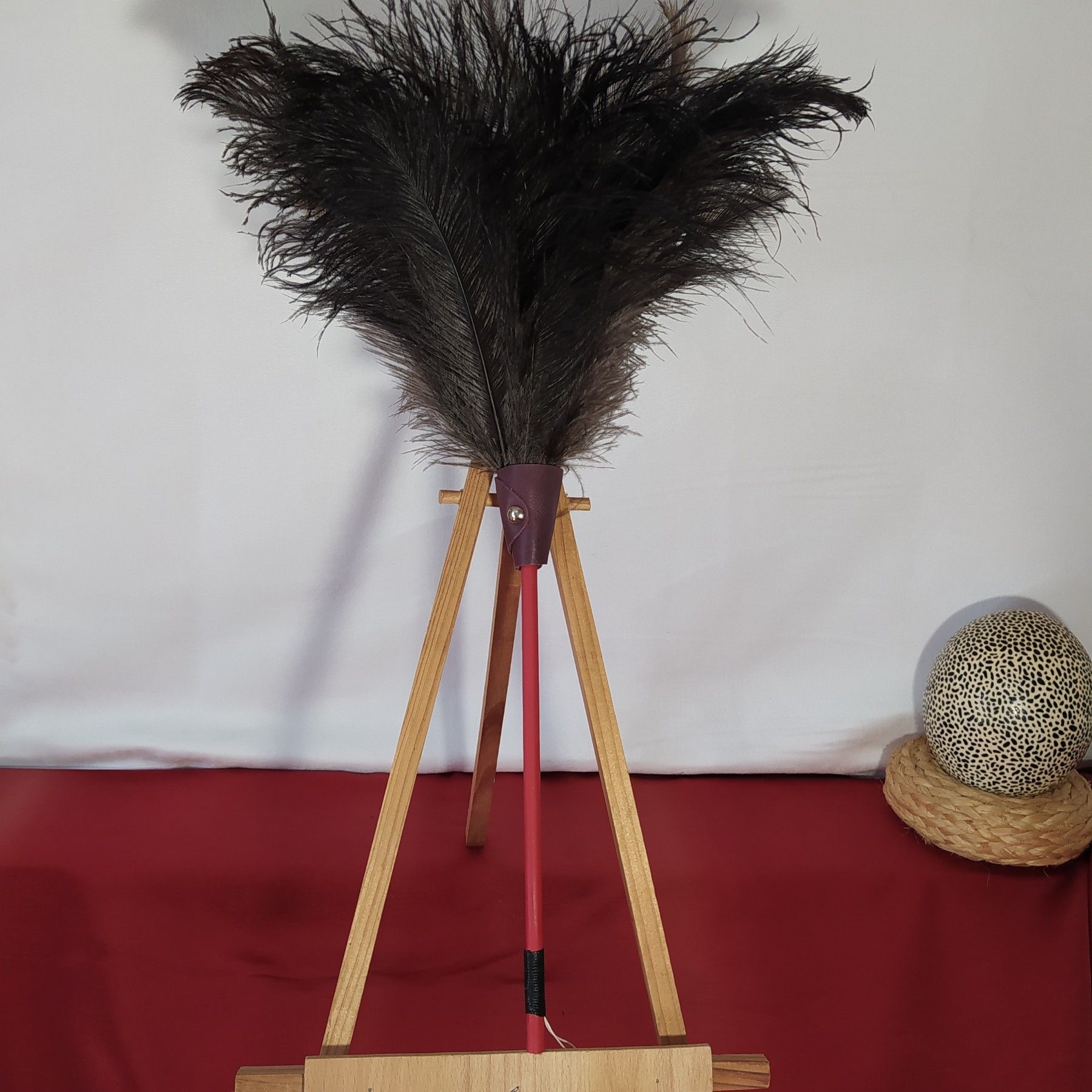 Plumeau en plumes d'autruche collection Sultan manche Rouge
