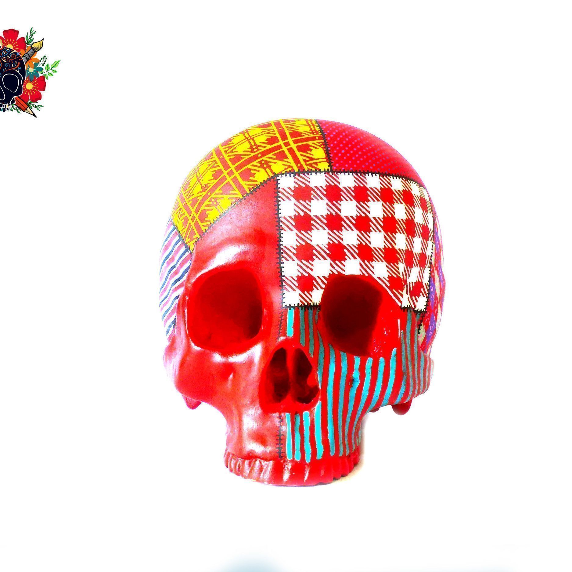 Tête de mort, Skull xl Haute Couture Red