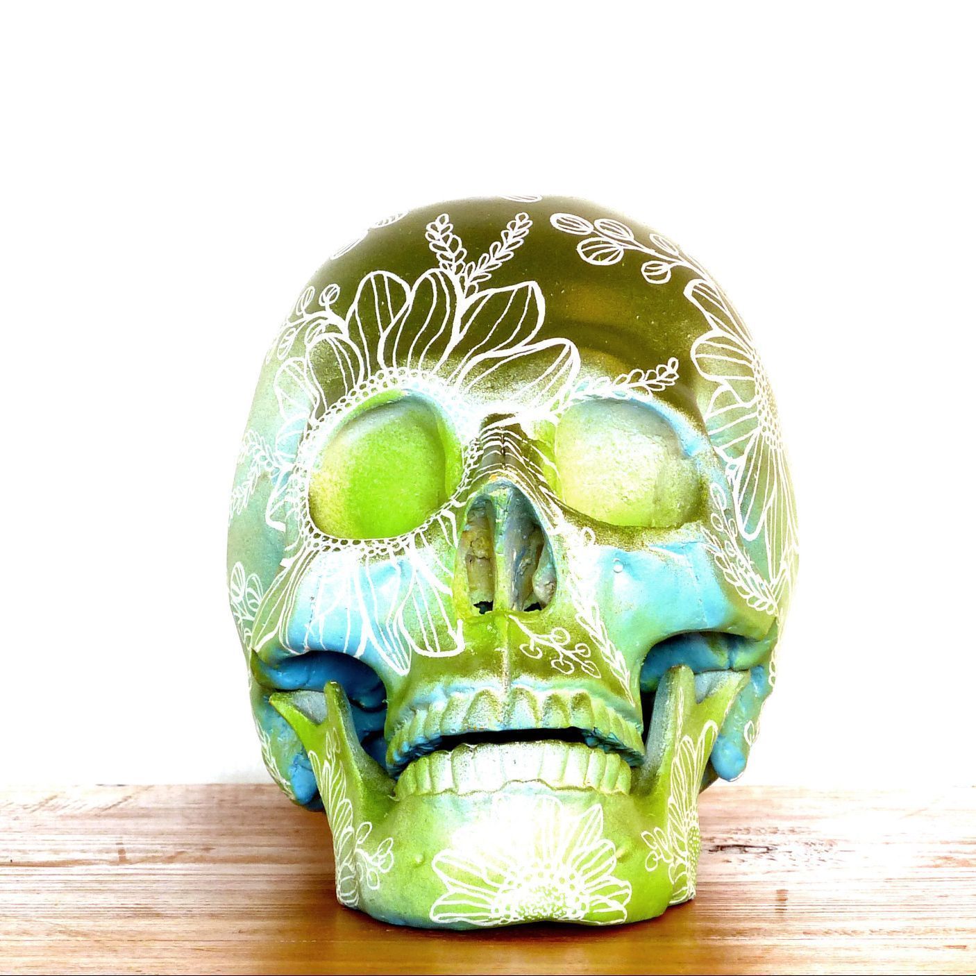 Tête de mort décorative Monsieur Champs de Tournesols