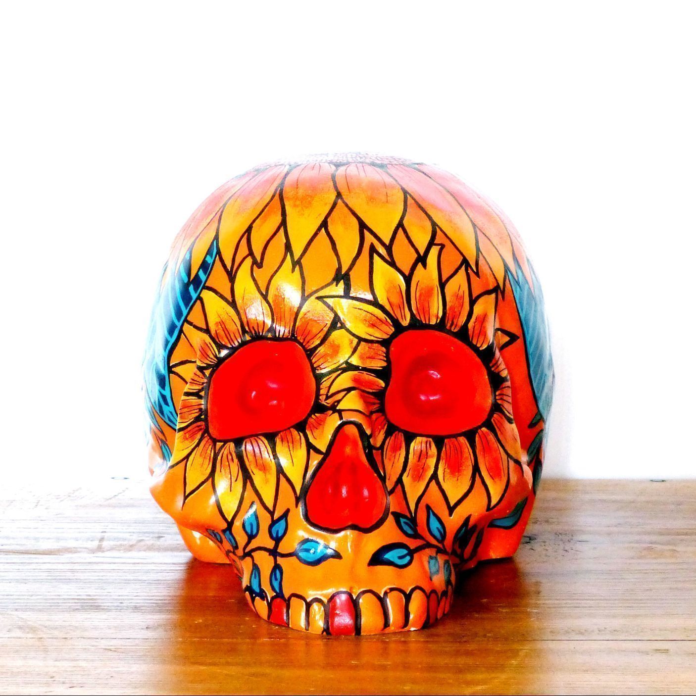 Tête de mort décorative Madame Gerbera