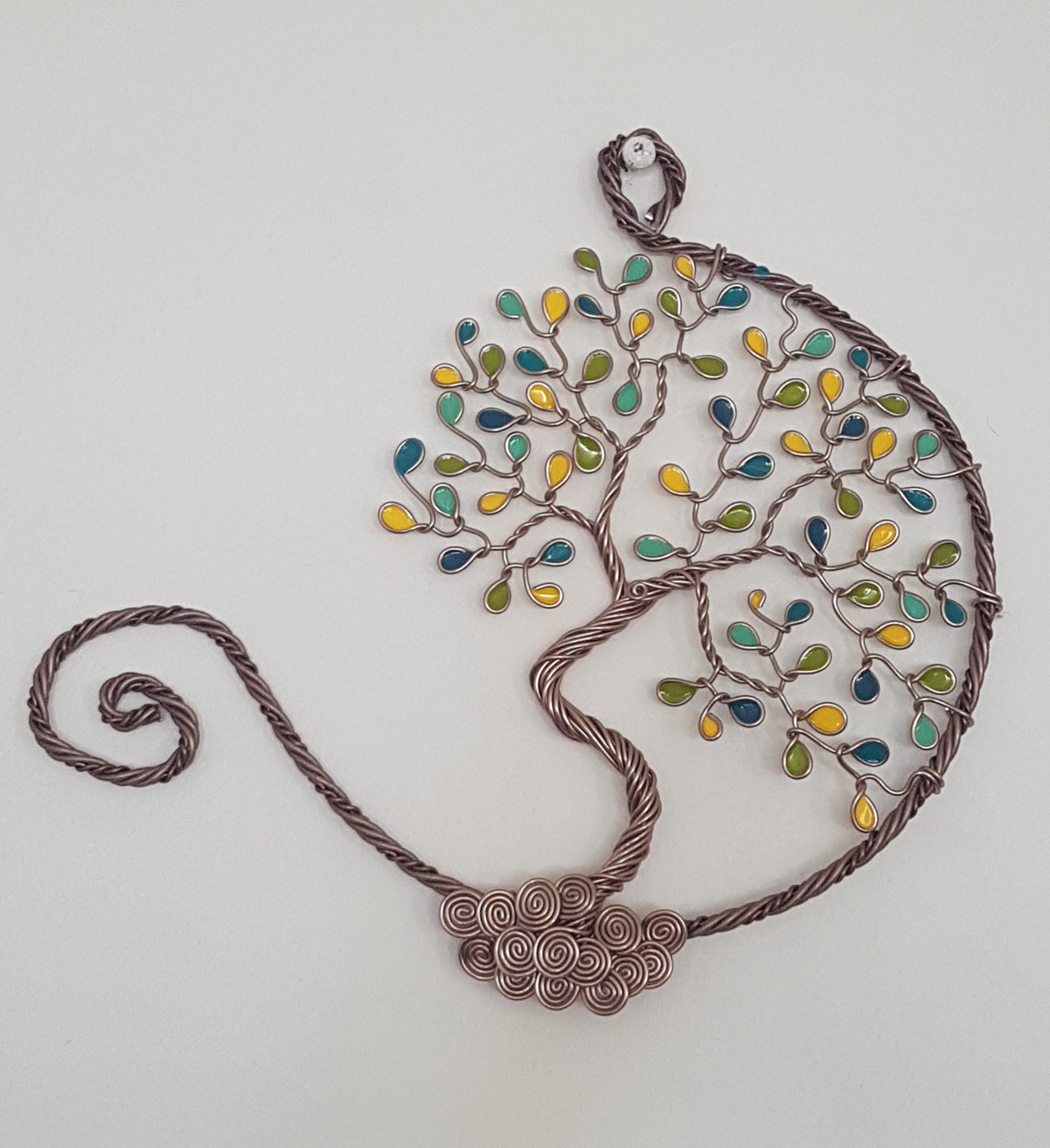 Arbre de Vie mural en métal marron clair - Cercle ouvert