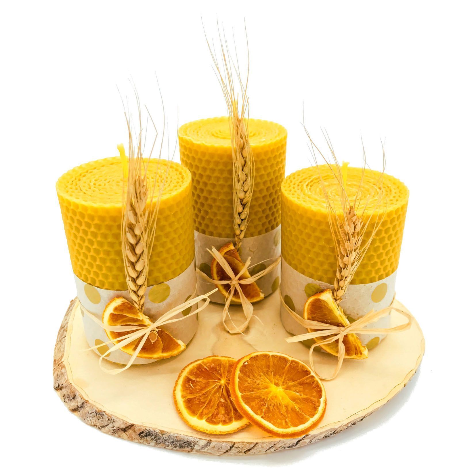 Lot de 3 bougies piliers Can