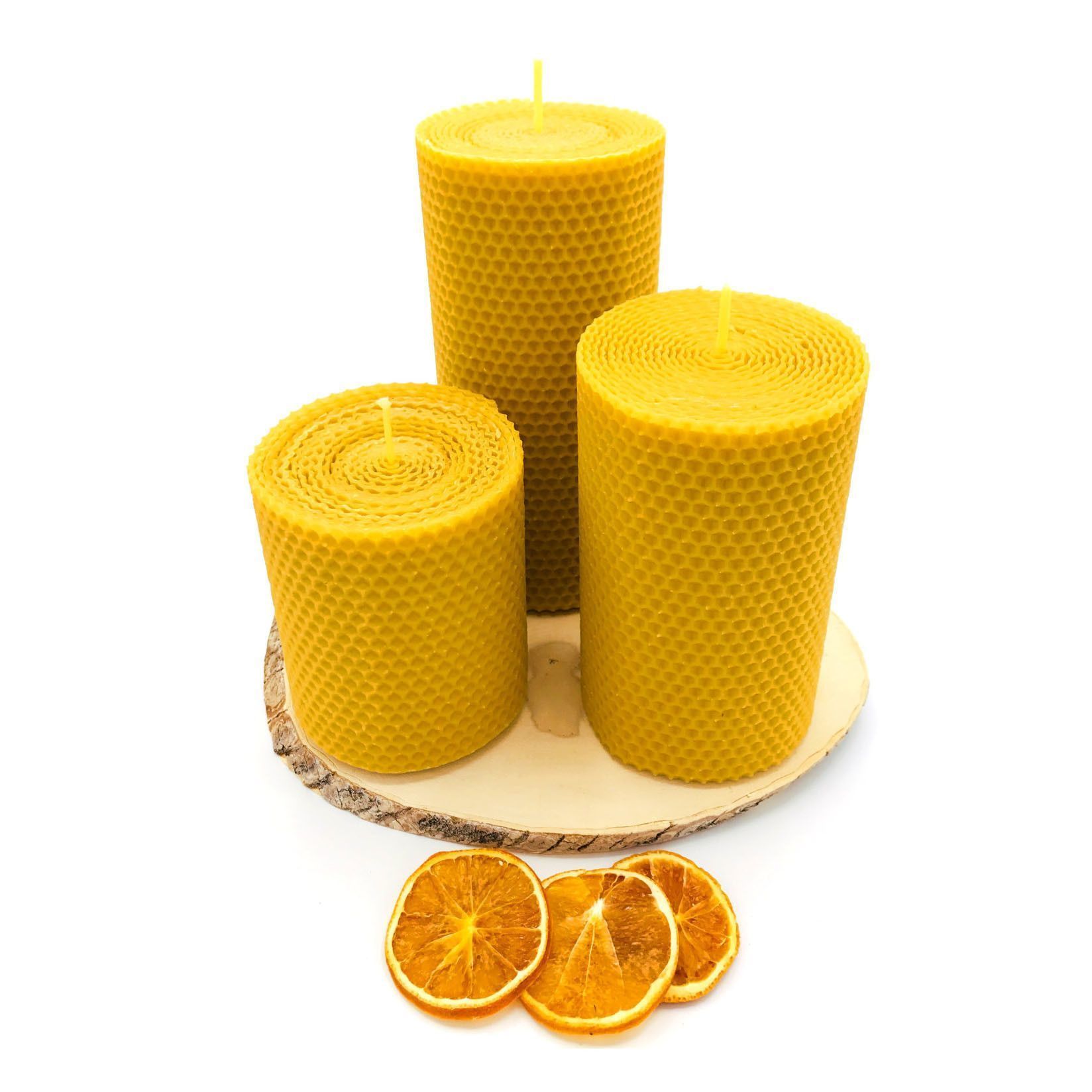 Lot de 3 bougies piliers Mila