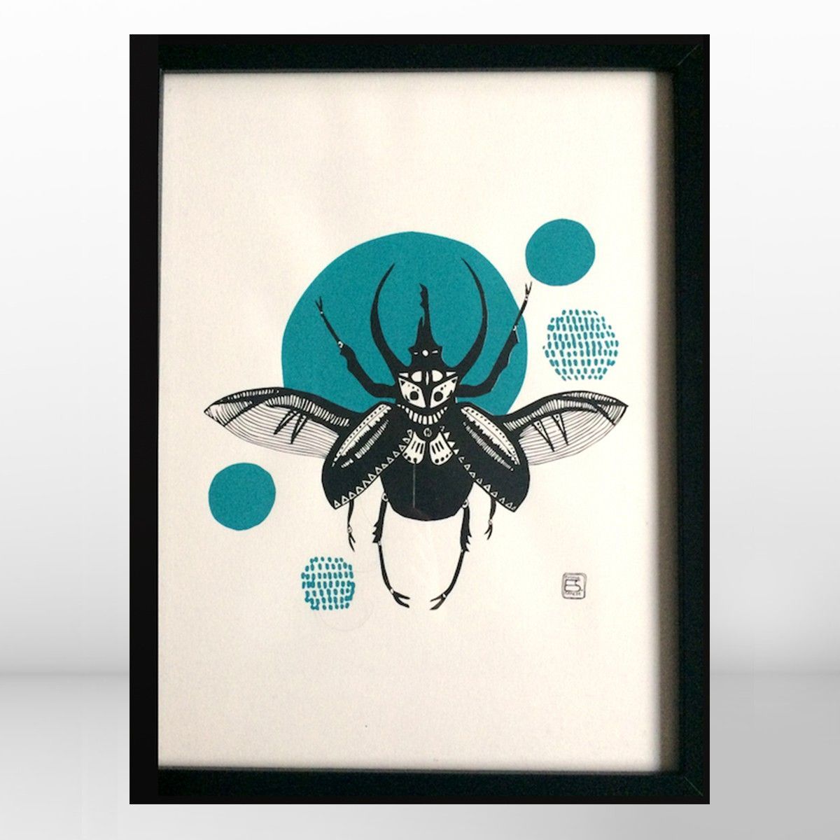 Sérigraphie - Coléoptère bleu