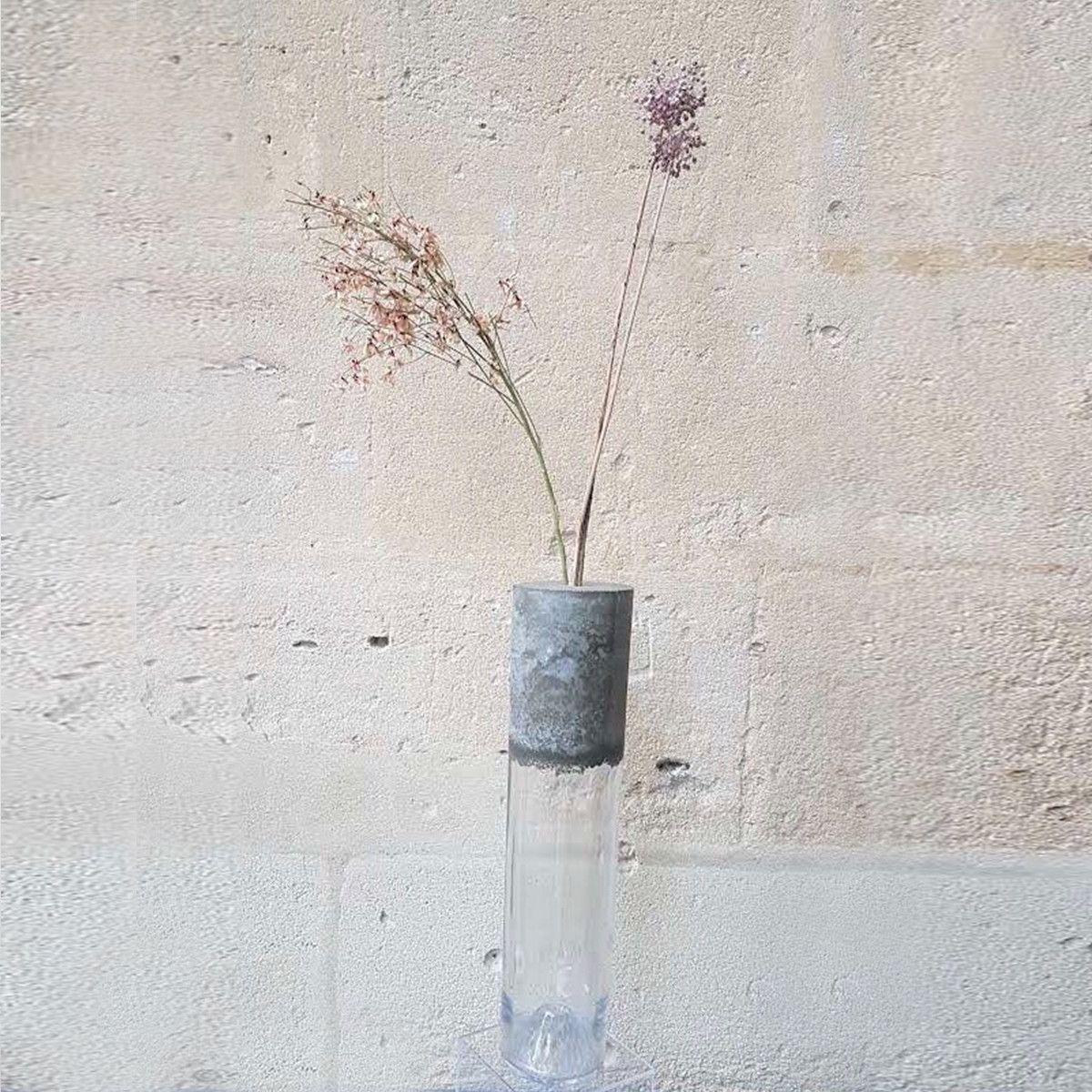 Grand Soliflore Verre Béton