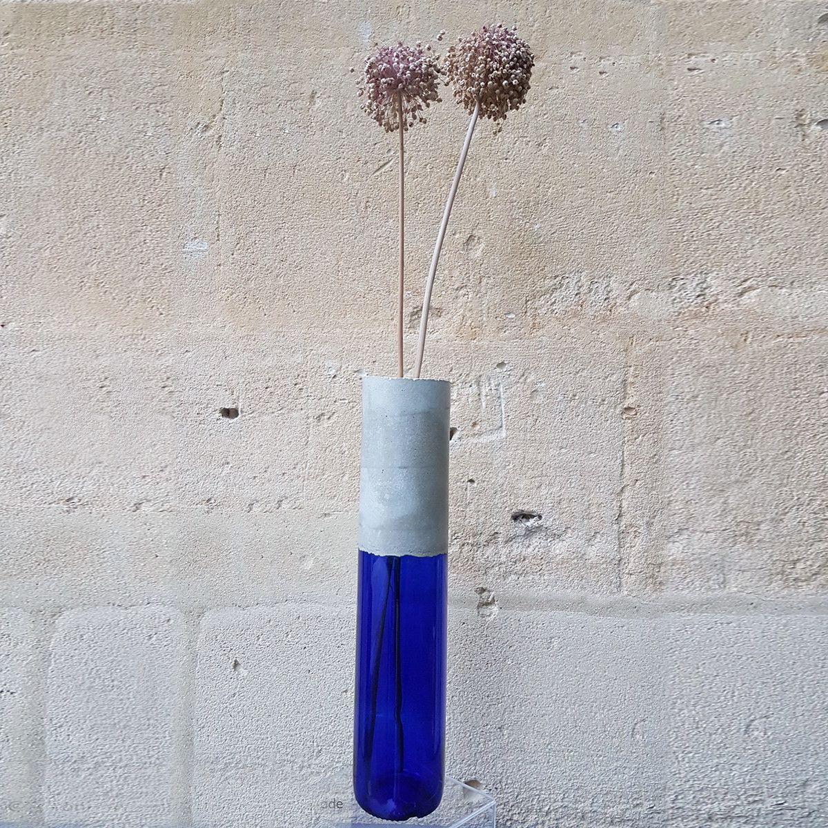 Soliflore verre et béton