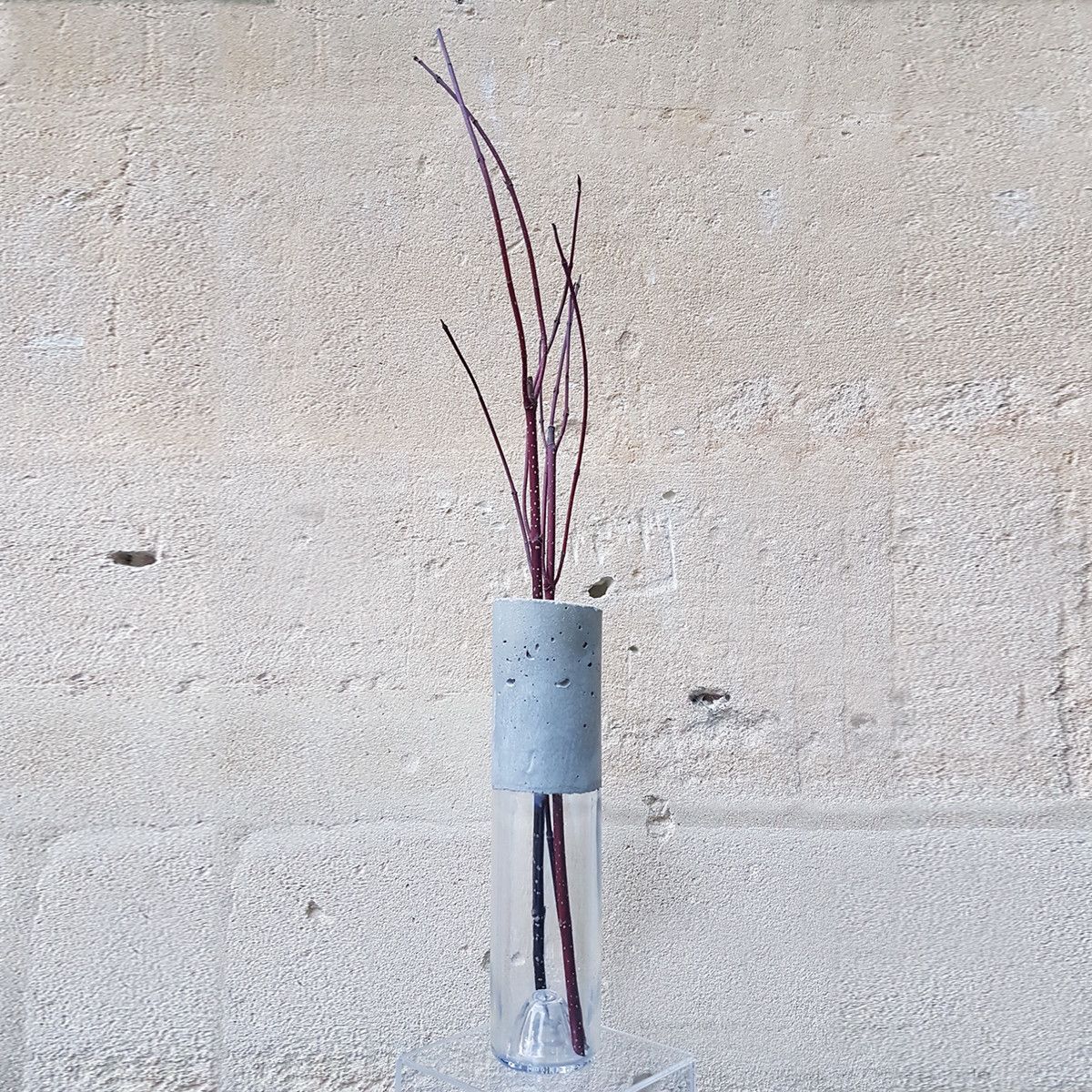 Soliflore Verre et Béton