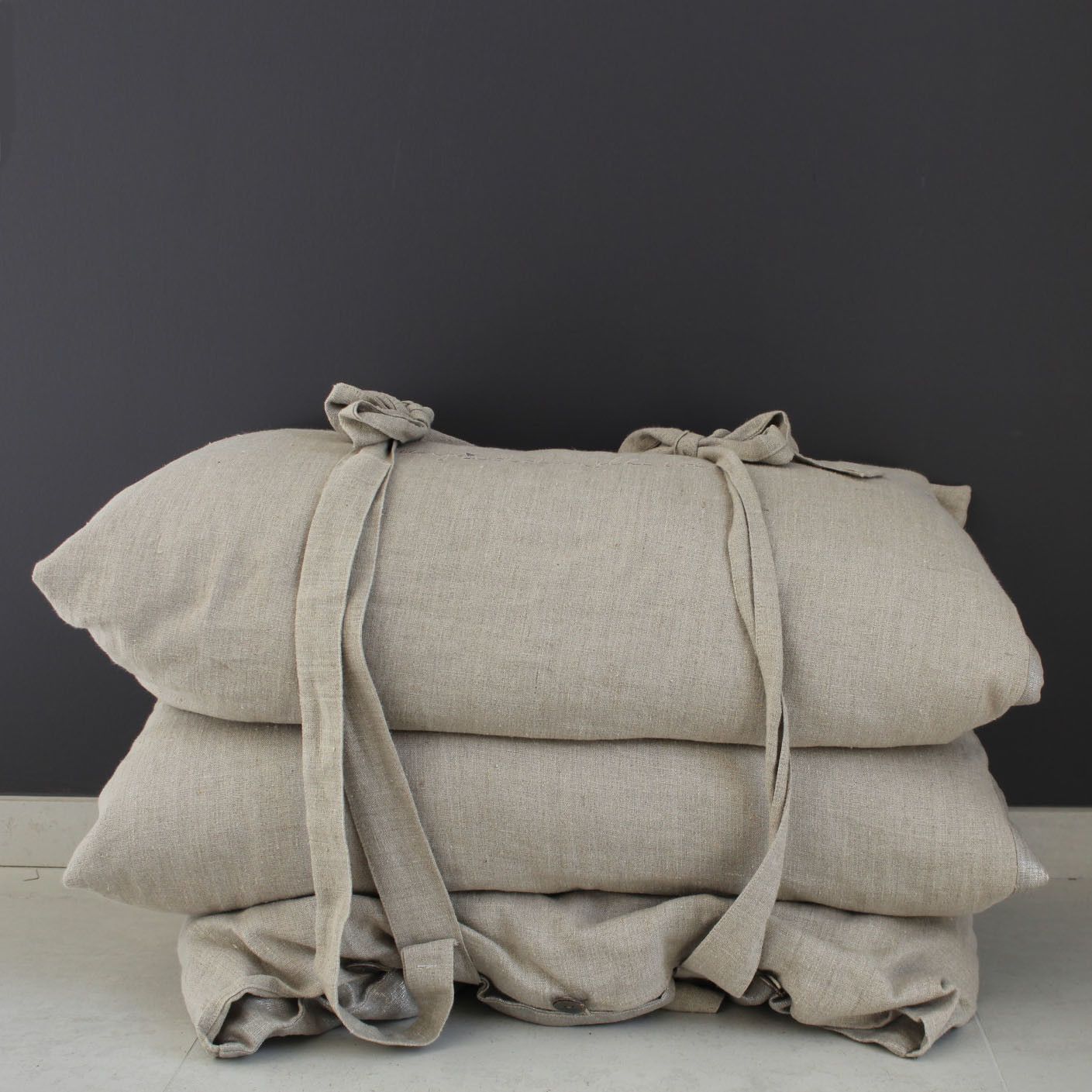 Futon nomade en lin naturel / argent