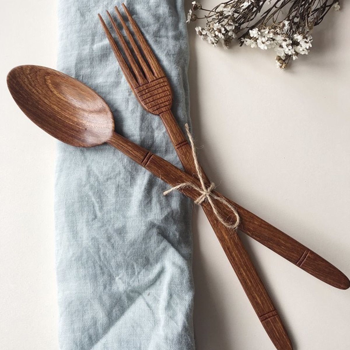Couverts en bois TOUBA (cuillère et fourchette)