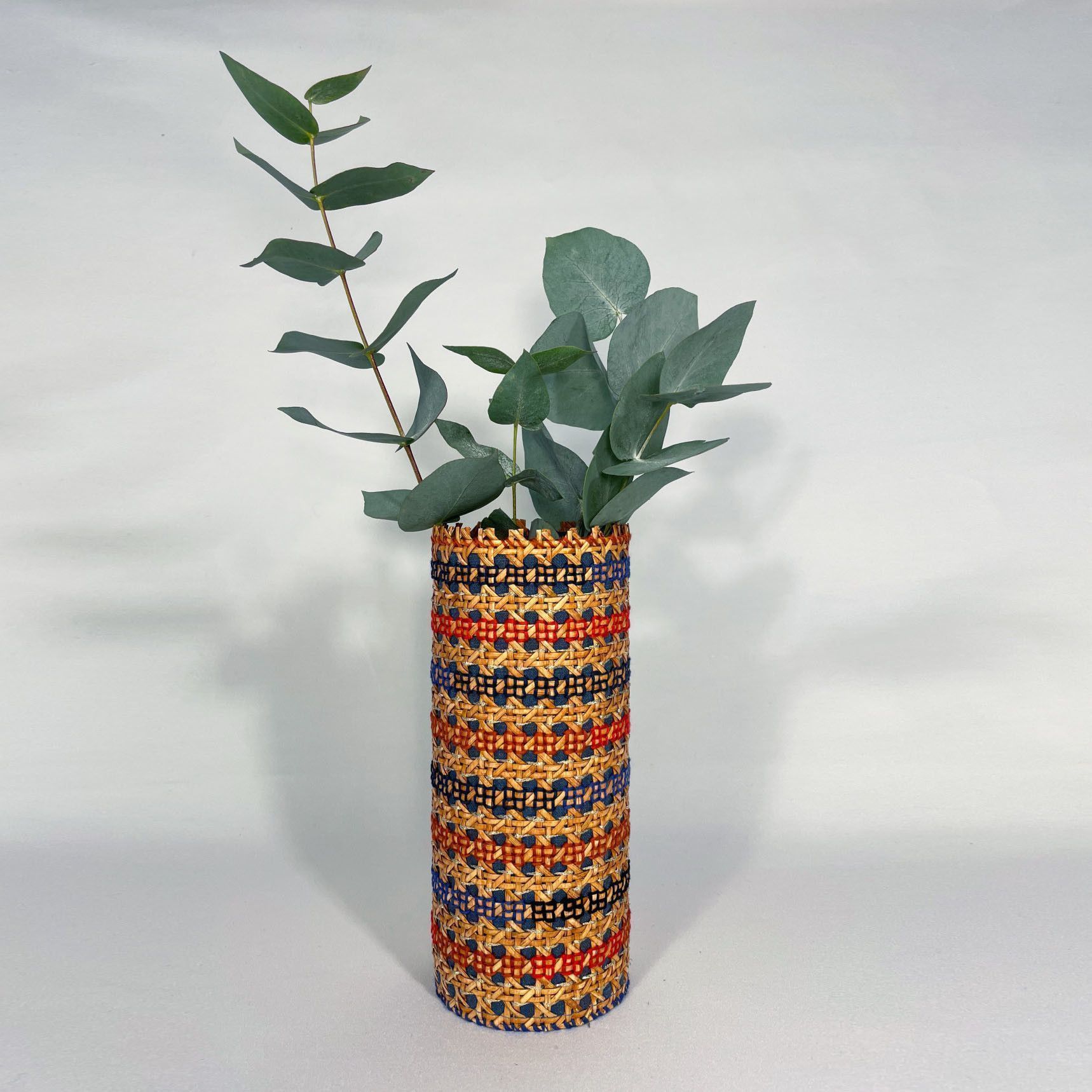 Vase Bleu bois rouge