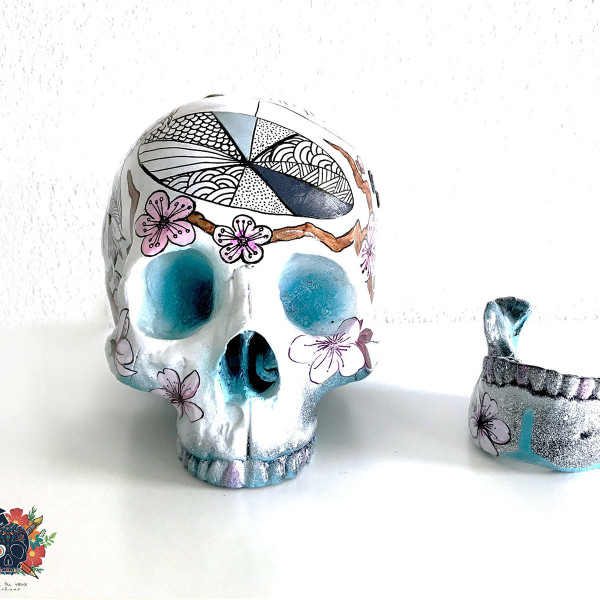 Home'Skull, tête de mort , Skull xl Japon Geisha, www.latelierdescreateurs.com/